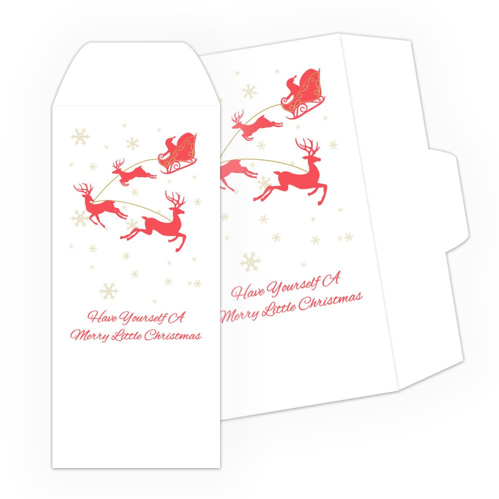 2 Color Pre-Designed Have Yourself A Merry Little Christmas Drive Up Envelope 