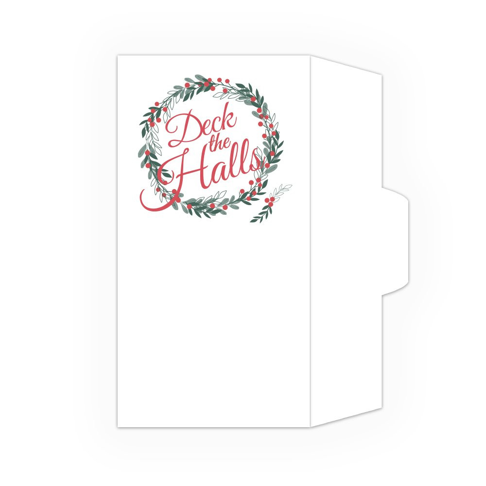 2 Color Pre-Designed Deck The Halls side open drive thru money envelopes 