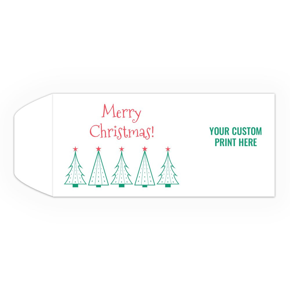 2 Color Pre-Designed Standard open Cash envelopes for drive up bank tellers shown with imprint