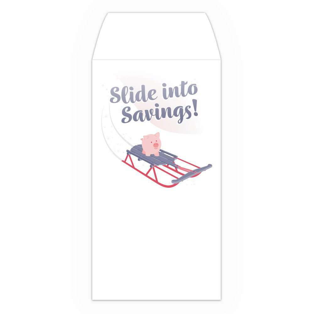 2 Color Pre-Designed Wide open end bank envelopes for cash