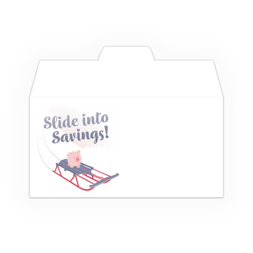 2 Color Pre-Designed Side open Drive thru money envelopes 