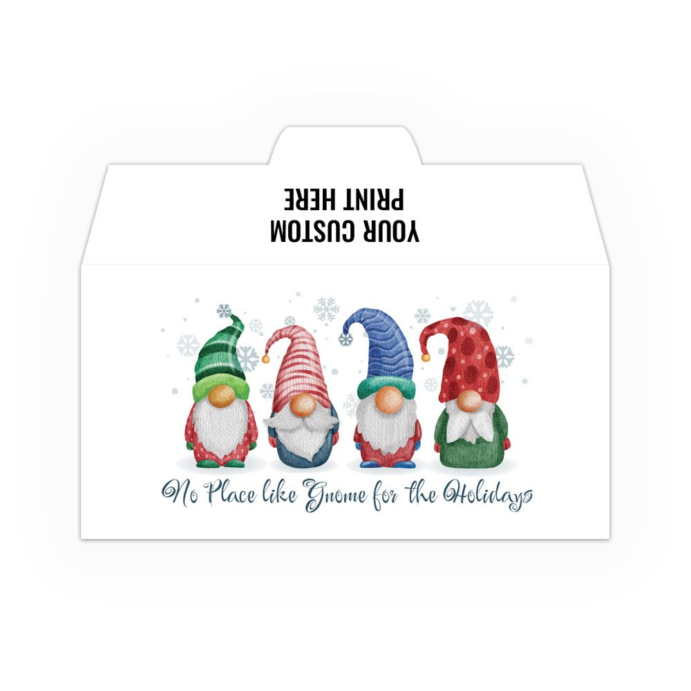 Full Color Christmas Gnomes - Drive Up Envelopes (500/Box) - customized 