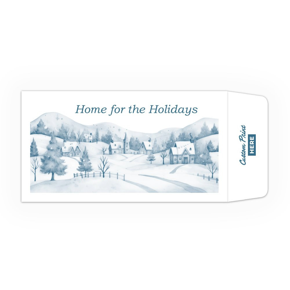 Home for the Holidays DUE Coin Style: Custom Imprint - 1 Color Pre-Designed Drive Up Envelope