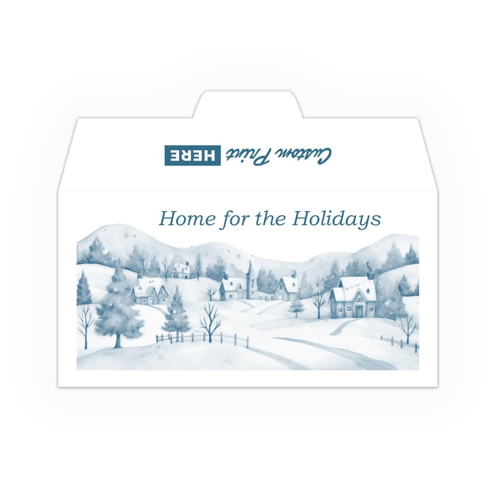 Home for the Holidays DUE Open Side: Custom Imprint - 1 Color Pre-Designed Drive Up Envelope