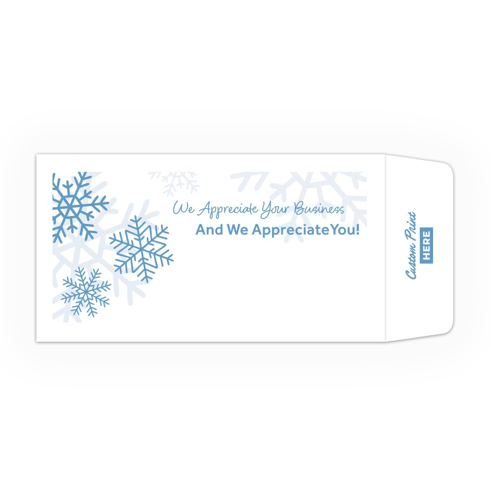 Winter Appreciation DUE Coin Style: Custom Imprint - 1 Color Pre-Designed Drive Up Envelope 