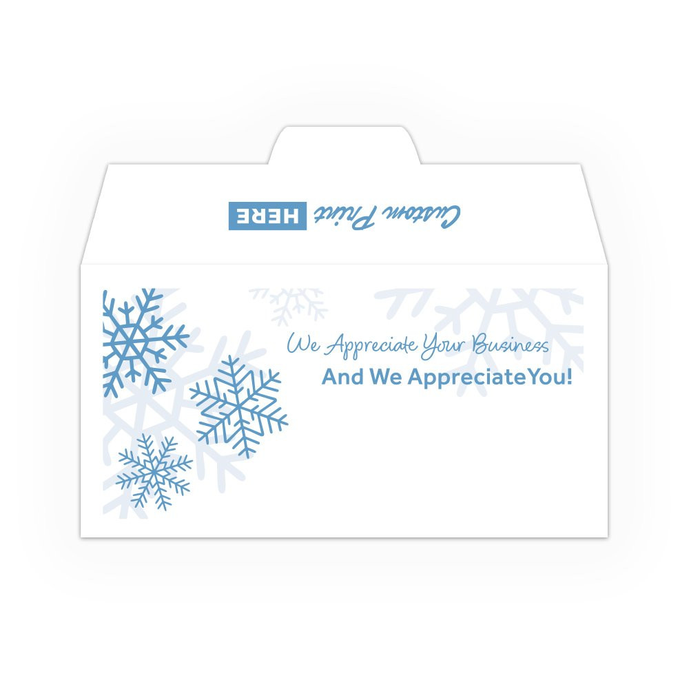 Winter Appreciation DUE Open Side: Custom Imprint - 1 Color Pre-Designed Drive Up Envelope 