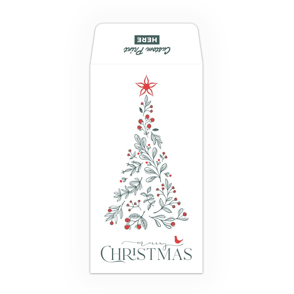 Merry Greenery - 2 Color Pre-Designed Drive Up Envelope - wide