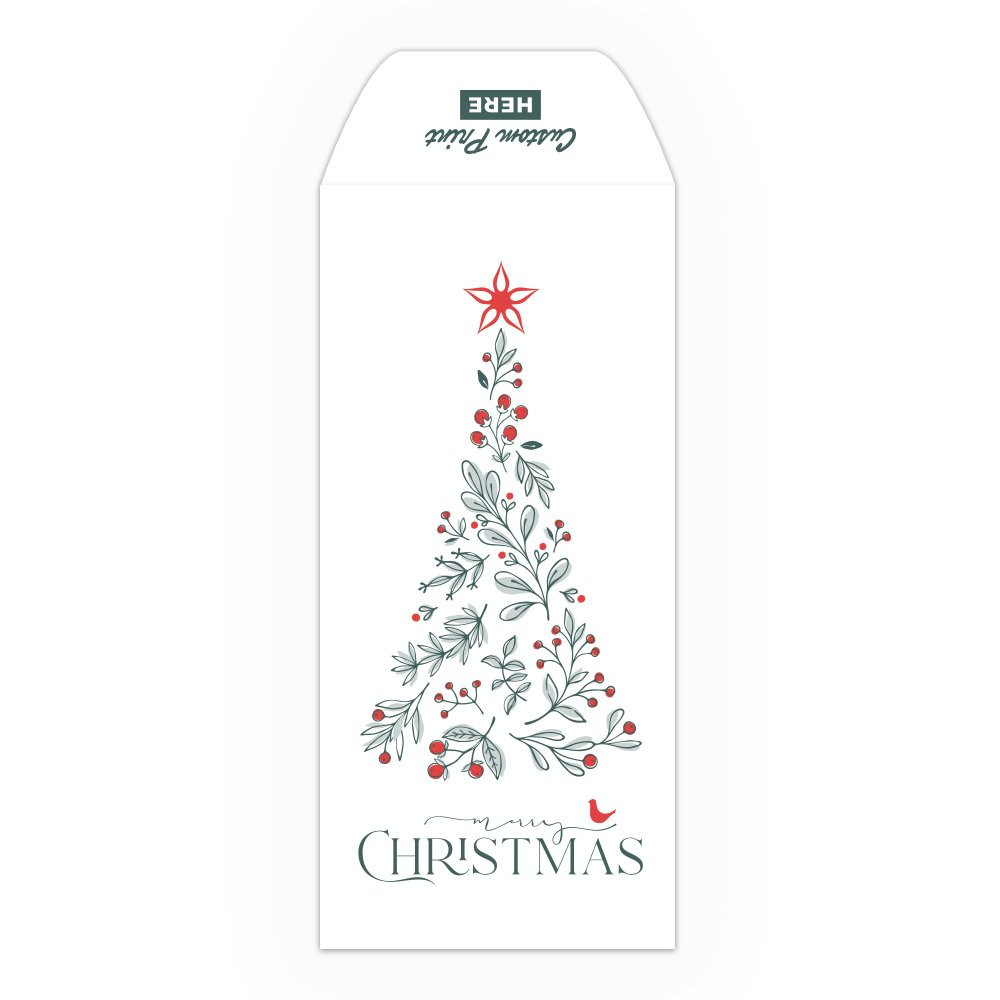 Merry Greenery - 2 Color Pre-Designed Drive Up Envelope - narrow