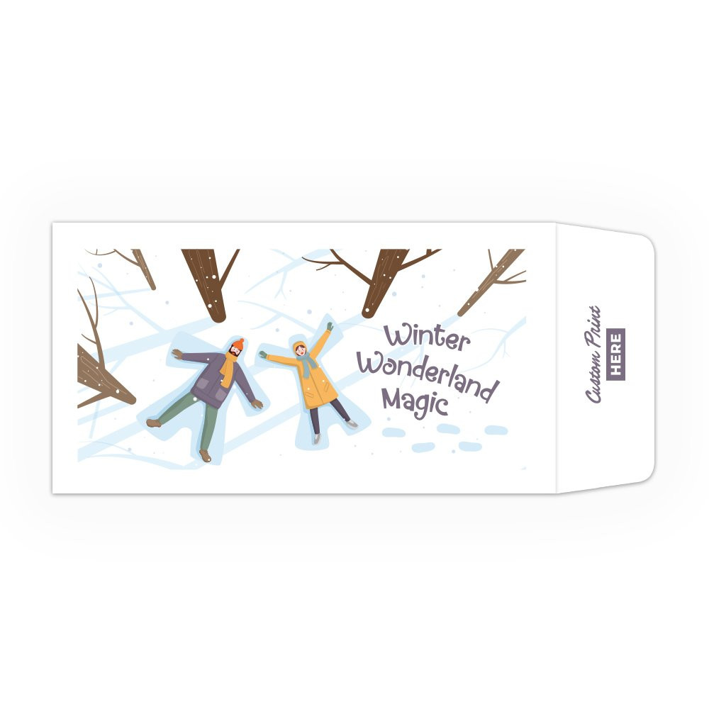 Winter Wonderland Magic - Coin Style: Custom Imprint - Full Color Pre-Designed Drive Up Envelope