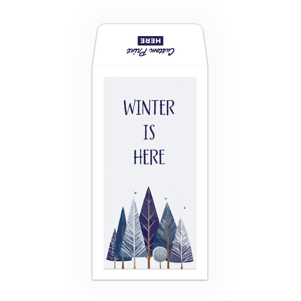 Winter Is Here - Coin Style: Custom Imprint - Full Color Pre-Designed Drive Up Envelope 