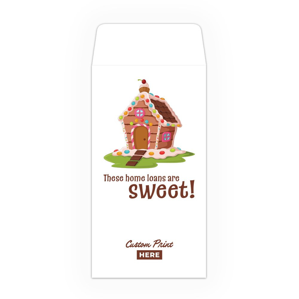 Gingerbread Home Loans -  Coin Style: Custom Imprint - Full Color Pre-Designed Drive Up Envelope