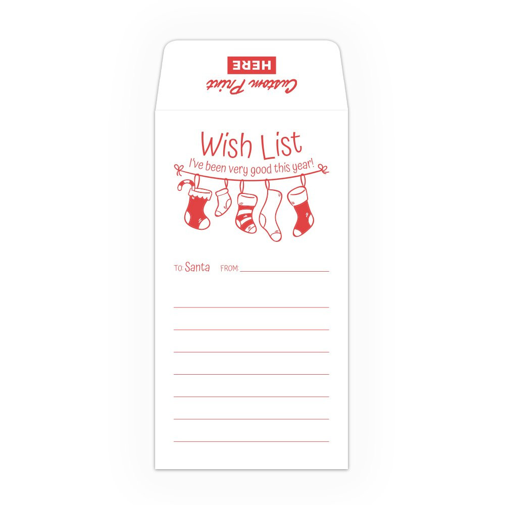 Drive Up Envelope - Christmas Wish List - 1-Color Design options