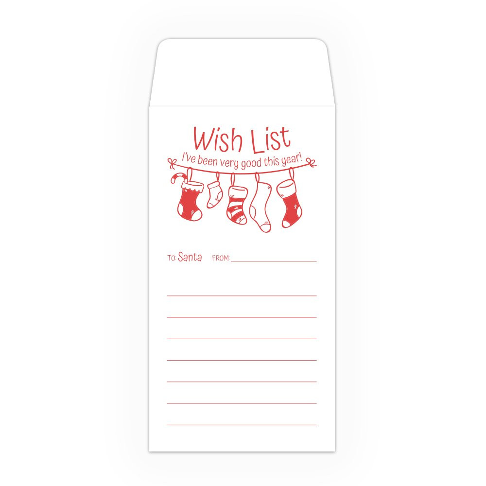 Drive Up Envelope - Christmas Wish List - 1-Color Design options