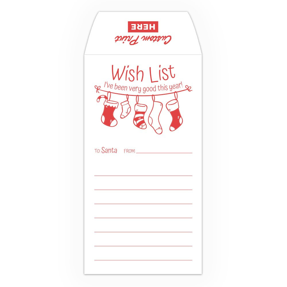 Drive Up Envelope - Christmas Wish List - 1-Color Design options