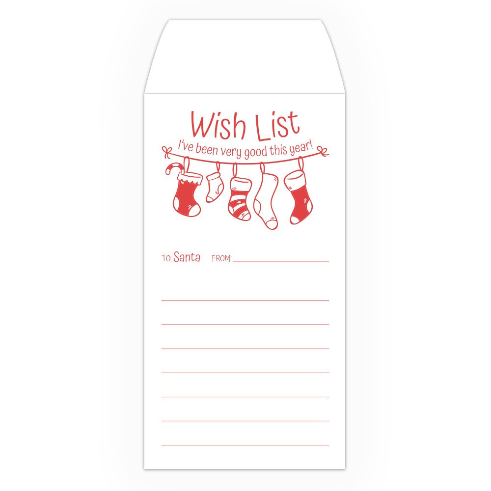Drive Up Envelope - Christmas Wish List - 1-Color Design options