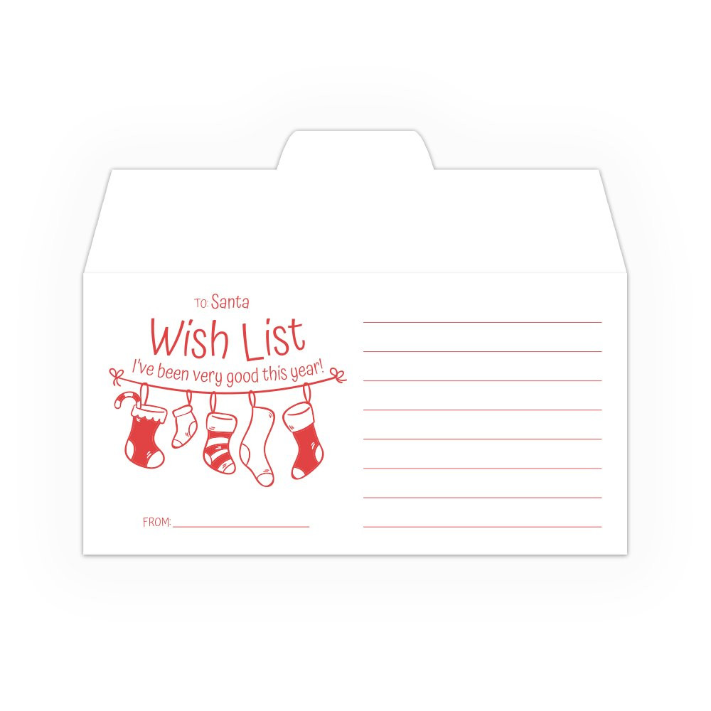 Drive Up Envelope - Christmas Wish List - 1-Color Design options