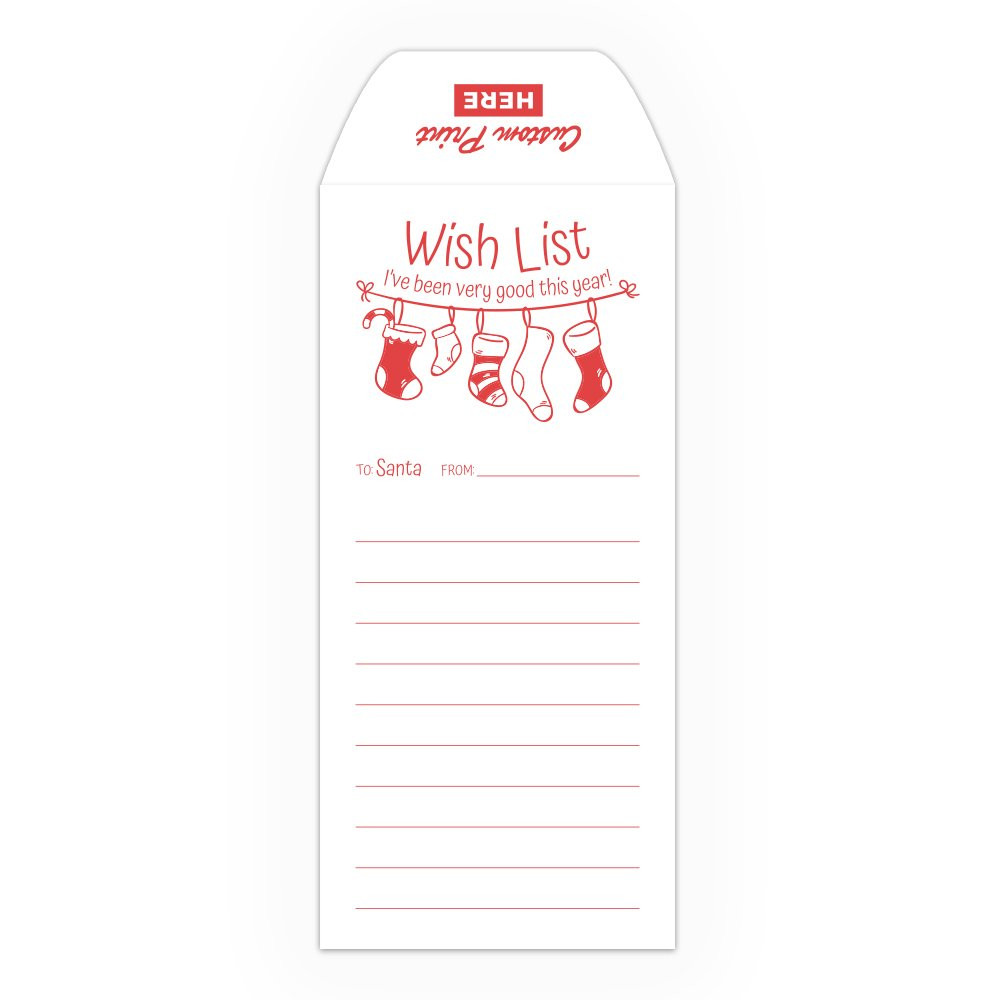 Drive Up Envelope - Christmas Wish List - 1-Color Design options