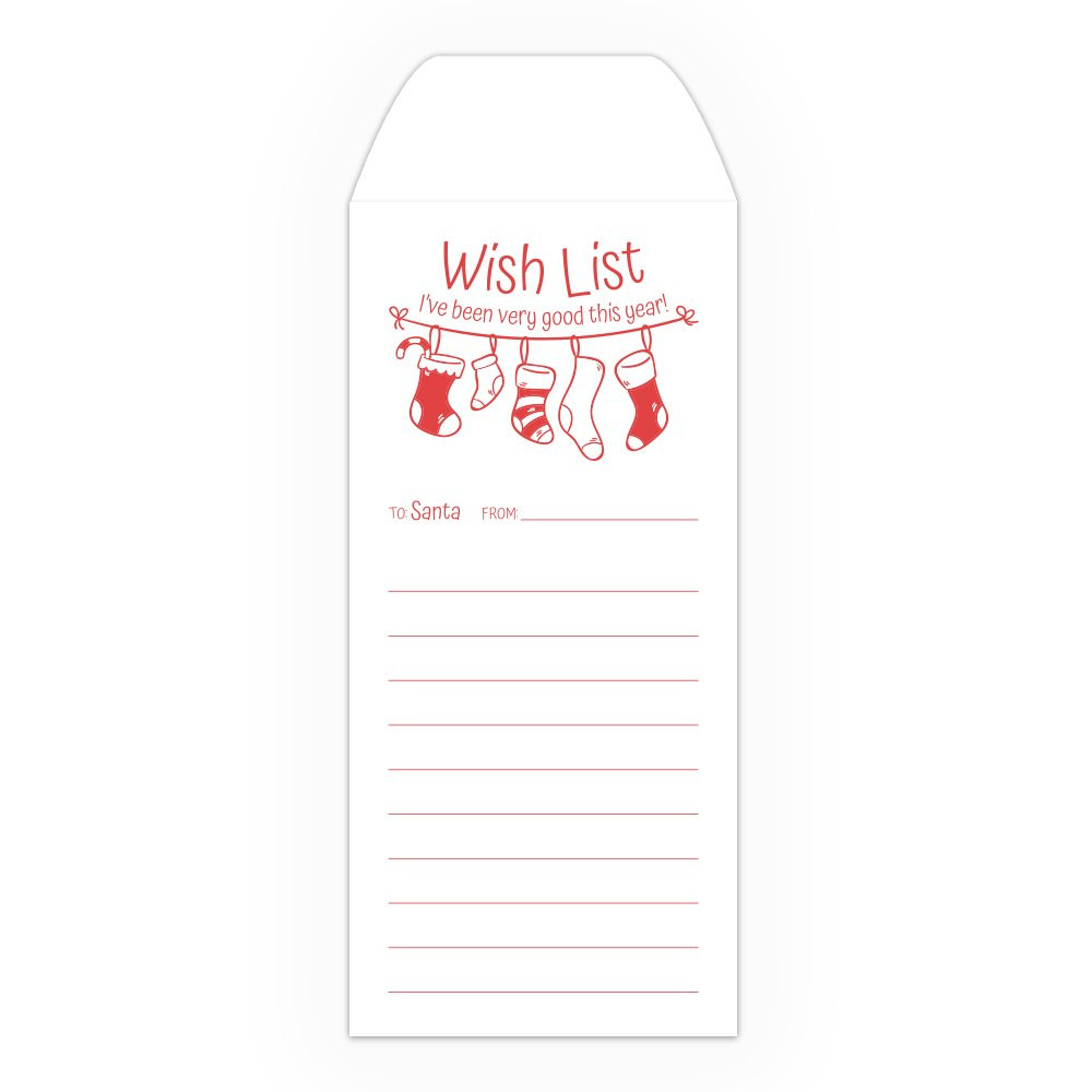 Drive Up Envelope - Christmas Wish List - 1-Color Design options