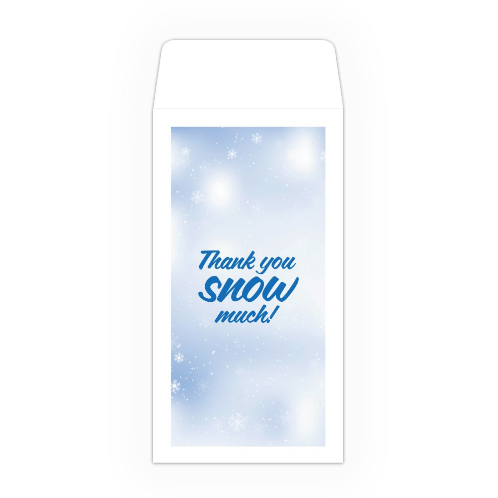 Drive Up Envelope - Thank You Snow Much - 1-Color Design options