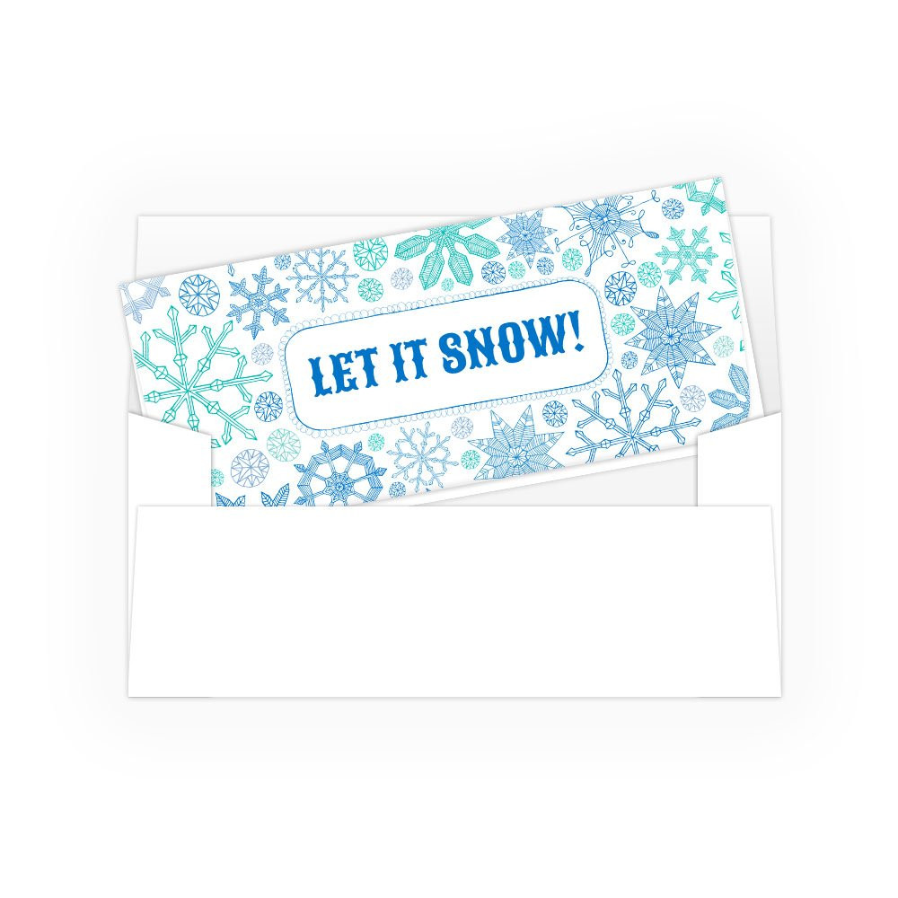 Holiday Currency Envelopes - Let It Snow - Snowflakes 