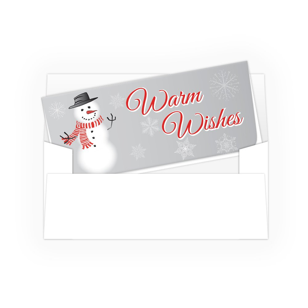  Currency Envelopes - Warm Wishes - Snowman - 250 inners/250 outers