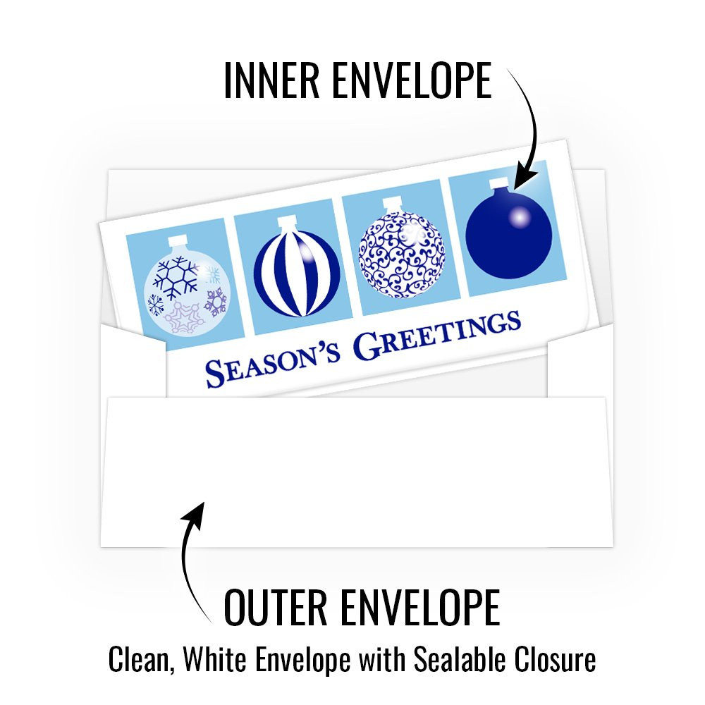 Season's Greetings - Blue Ornaments - 250 inners/250 outers