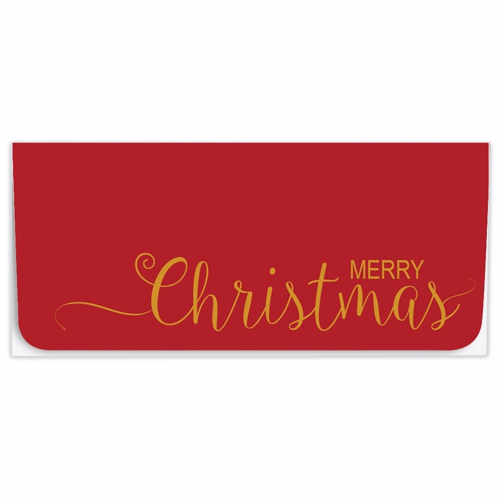 Merry Christmas - Red with Gold Text -Holiday Currency Envelopes