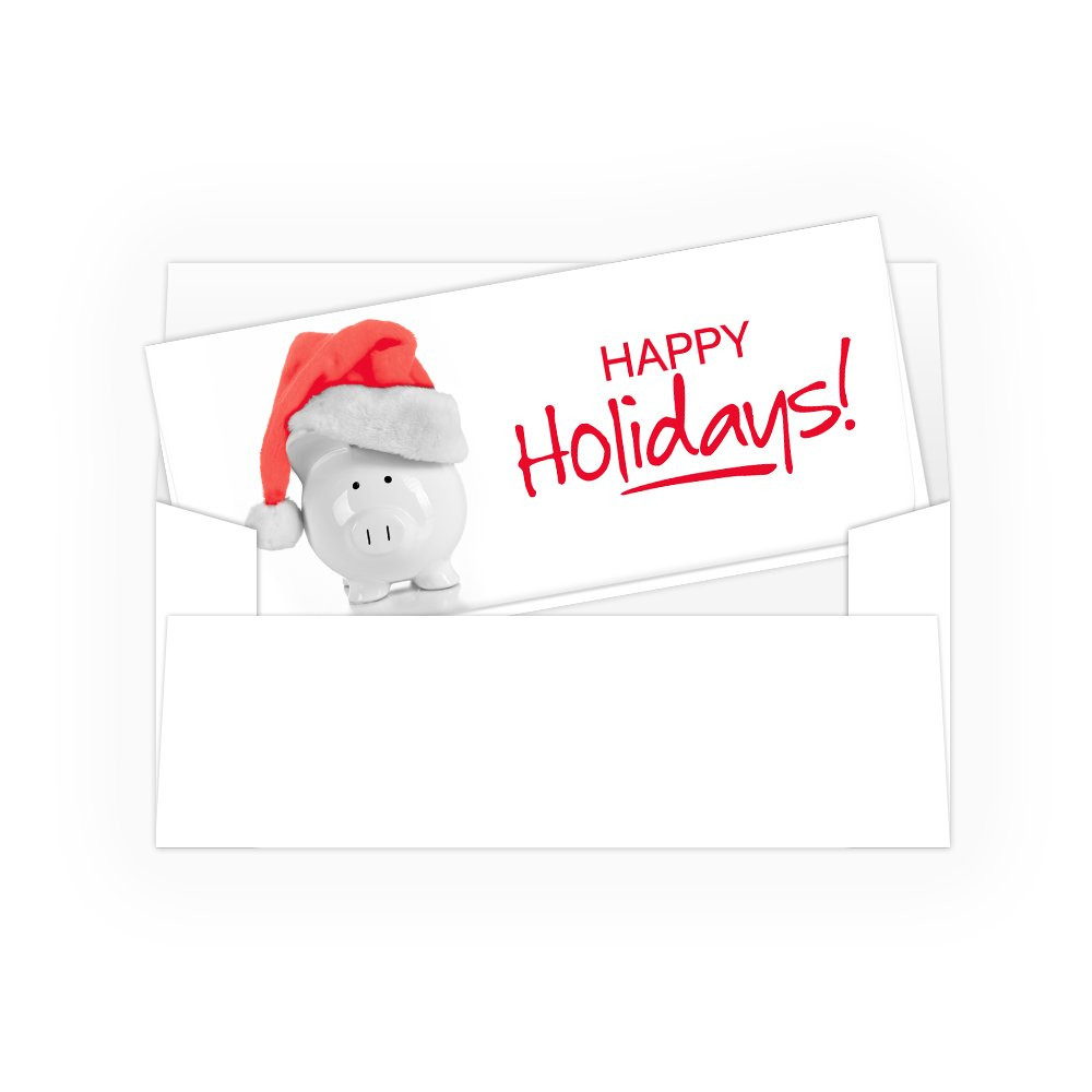 Currency Envelopes - Happy Holidays! Piggy Bank - 250 inners/250 outers