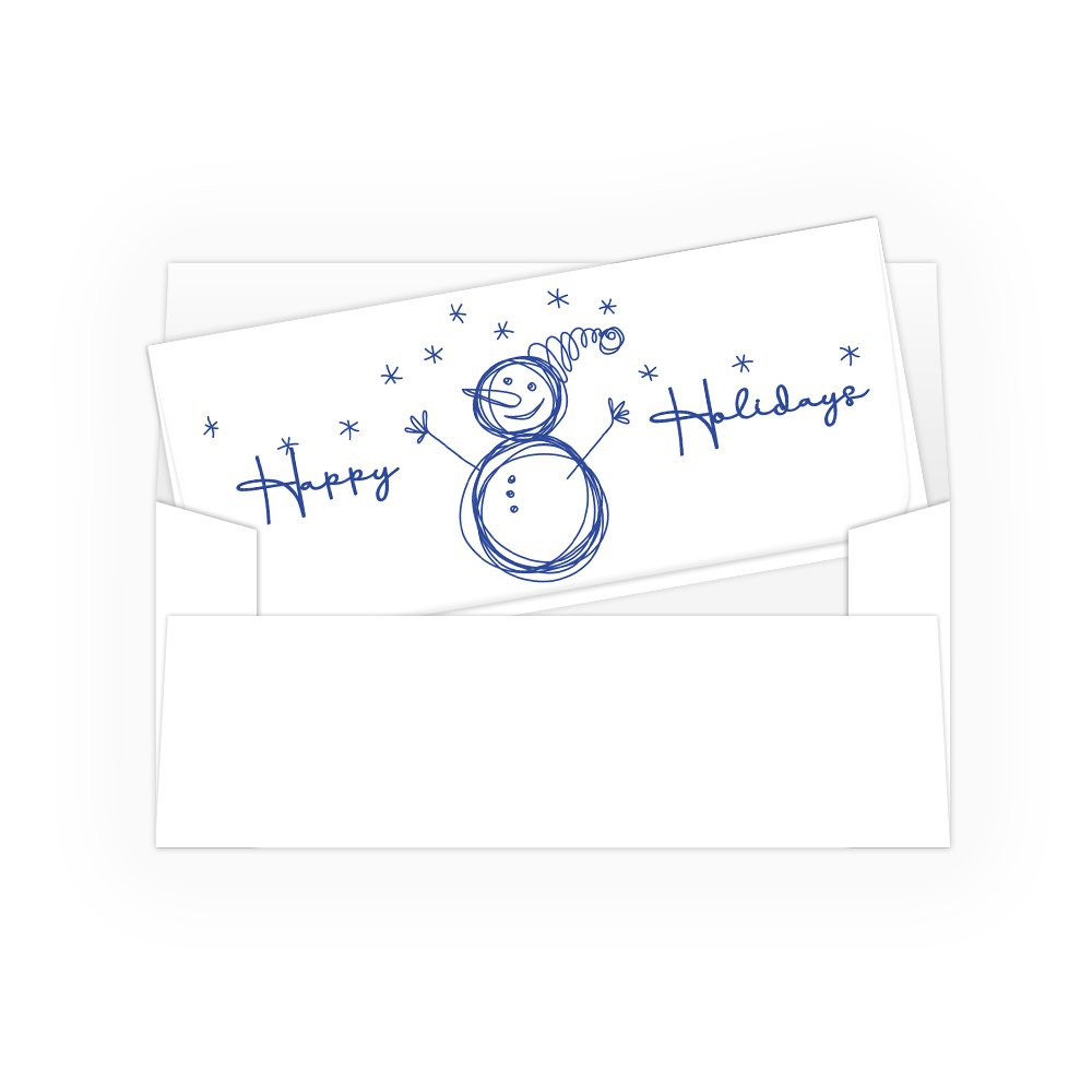 money envelopes Happy Holidays - Snowman - 250 inners/250 outers