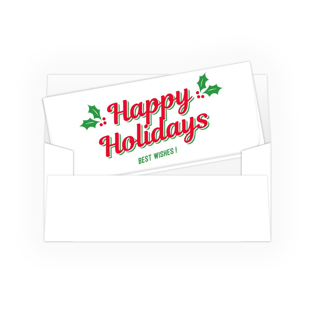 Happy Holidays w/ Metallic Ink - 250 inners/250 outers