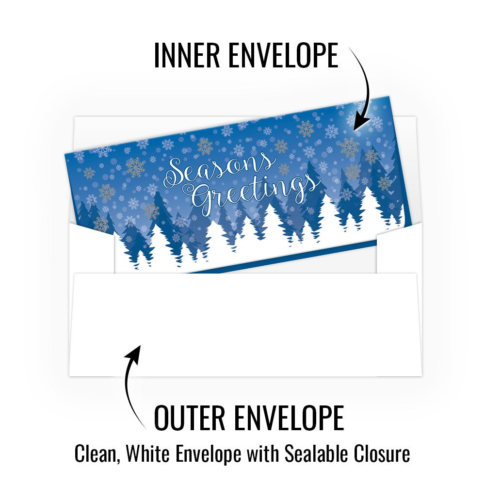 money Envelopes - Seasons Greetings - w/ Metallic Ink - 250 inners/250 outers