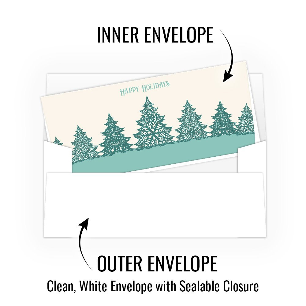 Mnoey Envelopes - Laced Trees - w/ Metallic Ink - 250 inners/250 outers