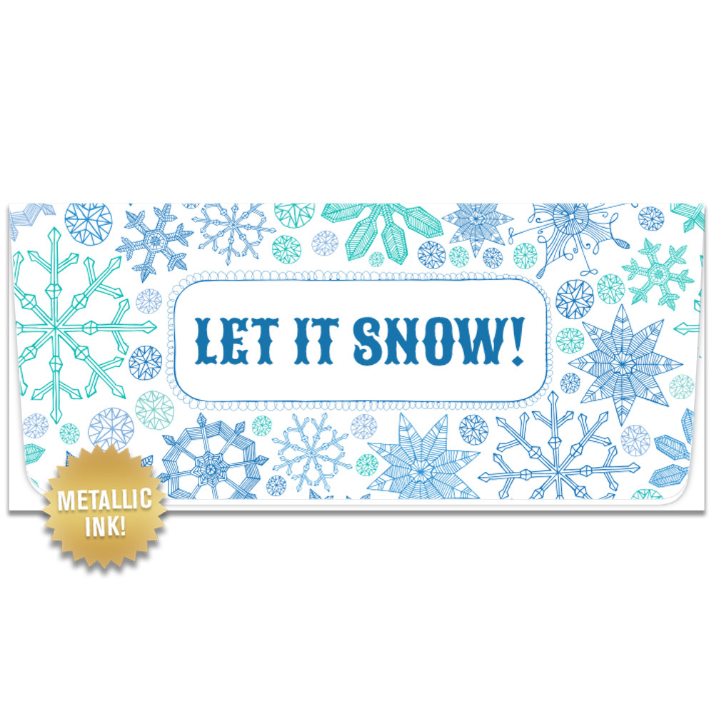 3 Color Holiday Currency Gift Envelope - Let It Snow! - w/ Metallic Ink