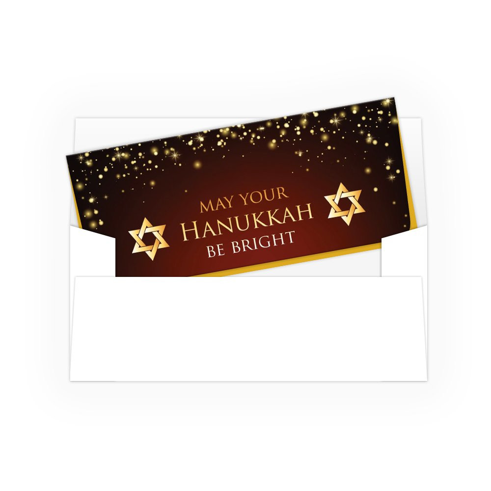 Holiday Currency Envelopes - May Your Hanukkah Be Bright - 250 inners/250 outers