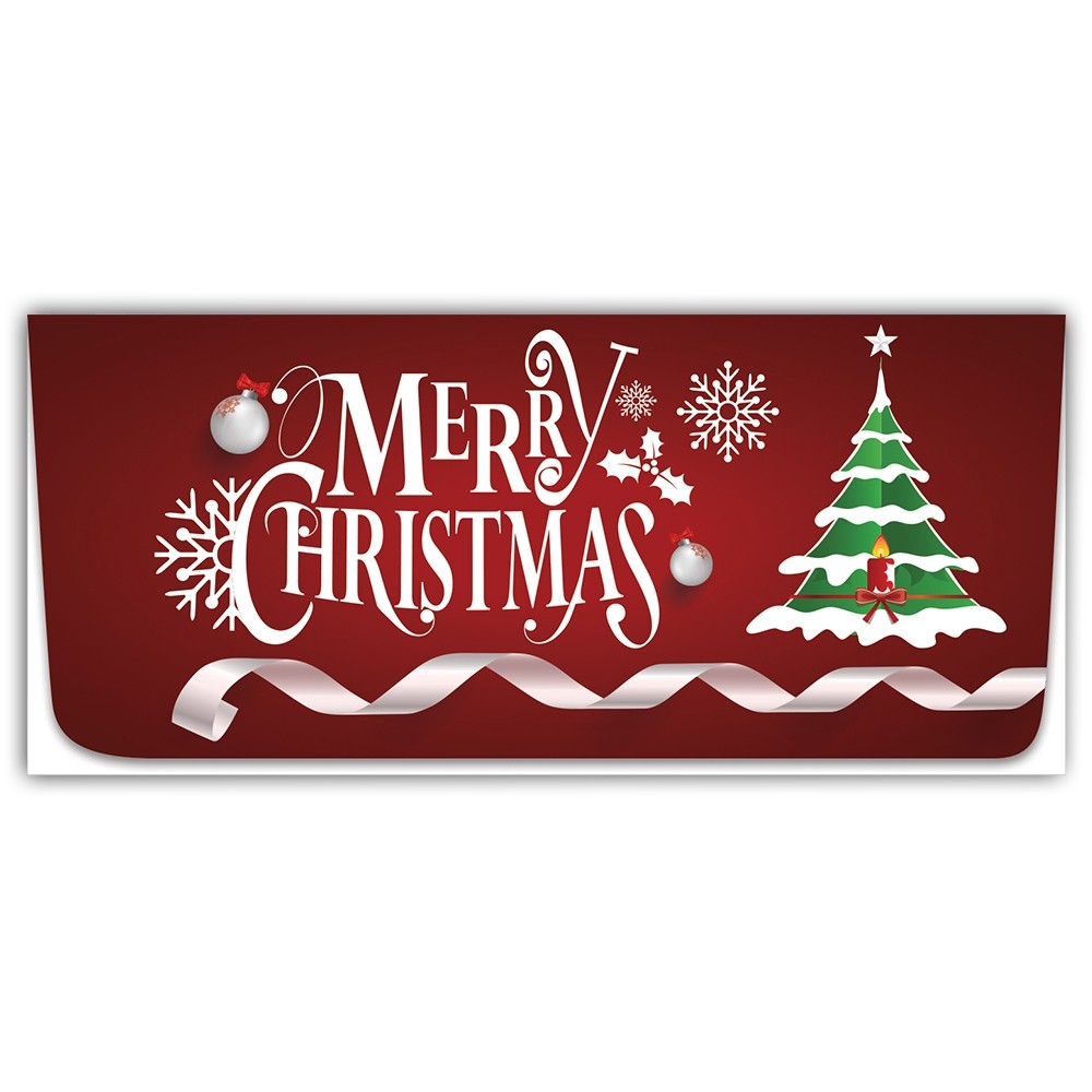 Holiday Currency Envelopes - Merry Christmas - Tree w/ Ribbon