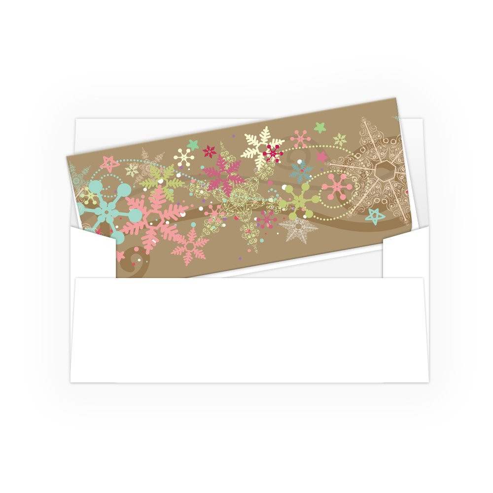 Holiday Monetary Gift Envelopes - Snowflakes - 250 inners/250 outers