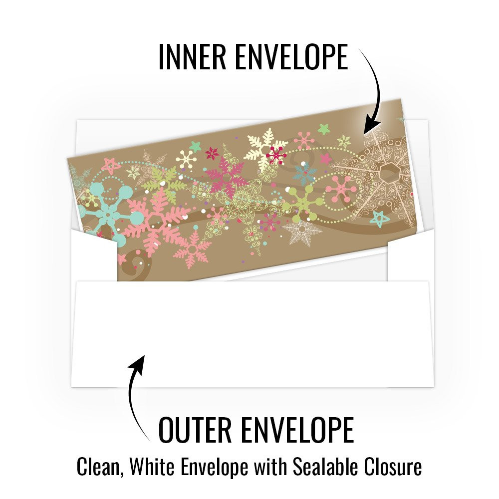 Money Envelopes - Snowflakes - 250 inners/250 outers