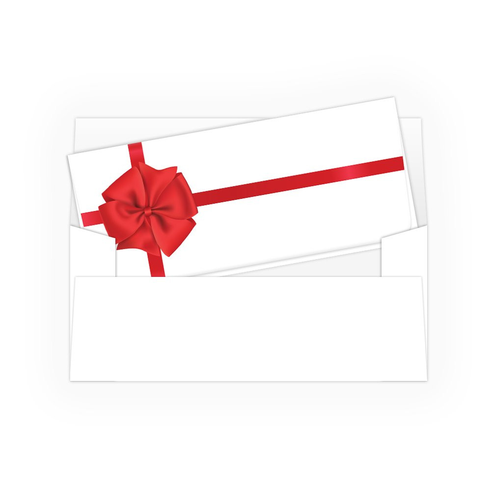 Currency Envelopes - Red Bow - 250 inners/250 outers 