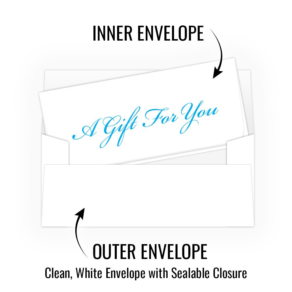 Currency Gift Envelopes for cash  - A Gift For You - Blue Script - 250 inners/250 outers