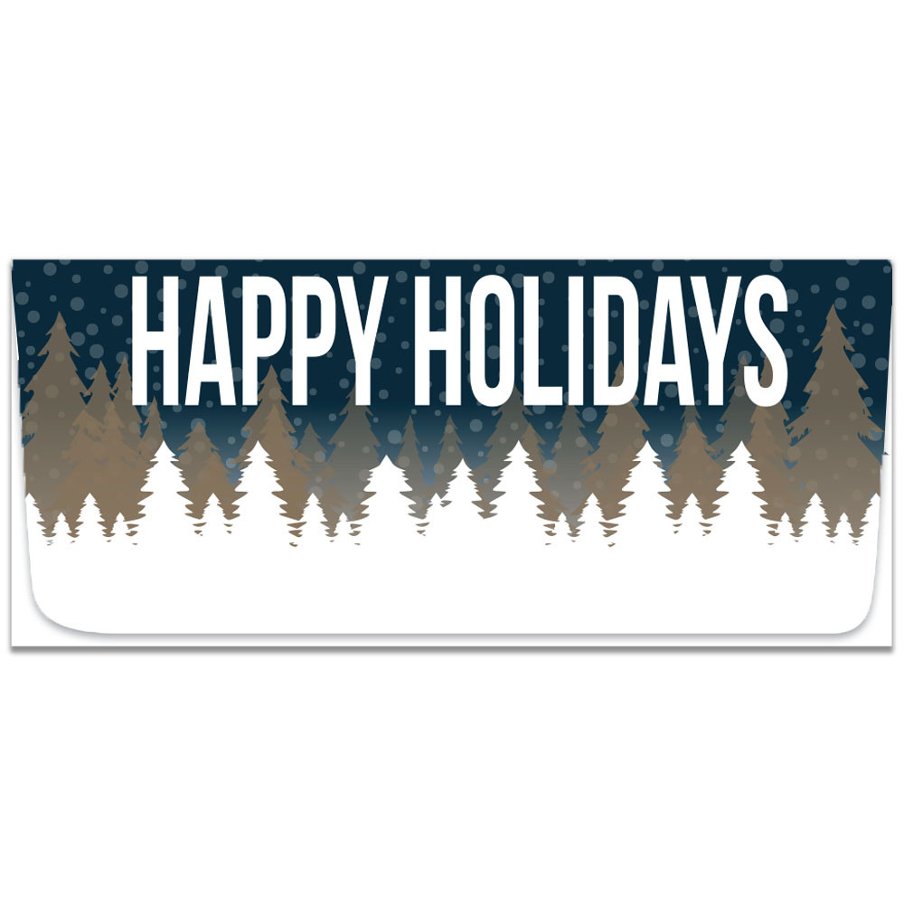 Holiday Currency Gift Envelope - Happy Holidays w/ Metallic Ink