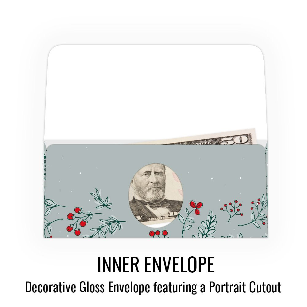 Currency Gift Envelope - Merry Greenery - Ready-to-Ship inner