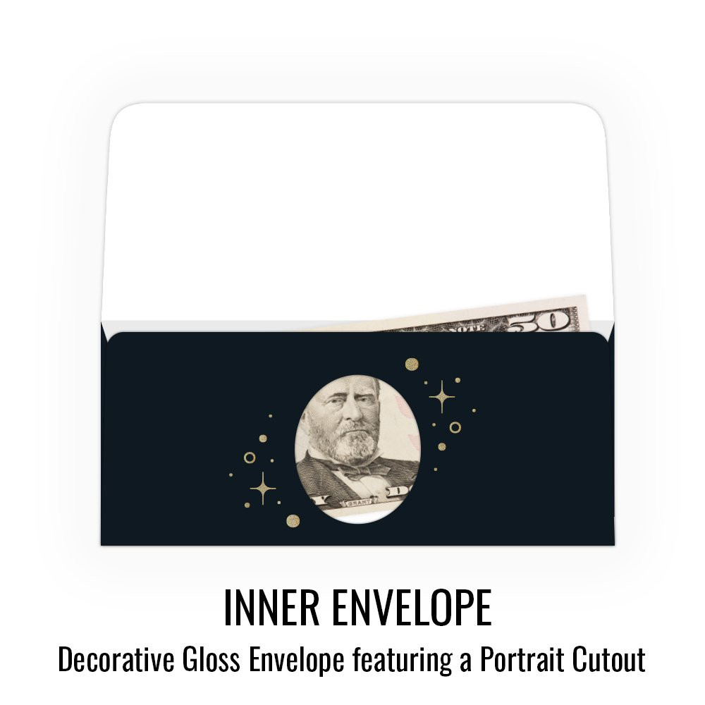 Currency Gift Envelope - Elegant Congratulations - Full Color Design - Ready-to-Ship inner