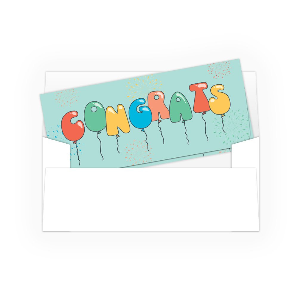 Currency Gift Envelope - Congrats Party - Full Color Design - Ready-to-Ship hero