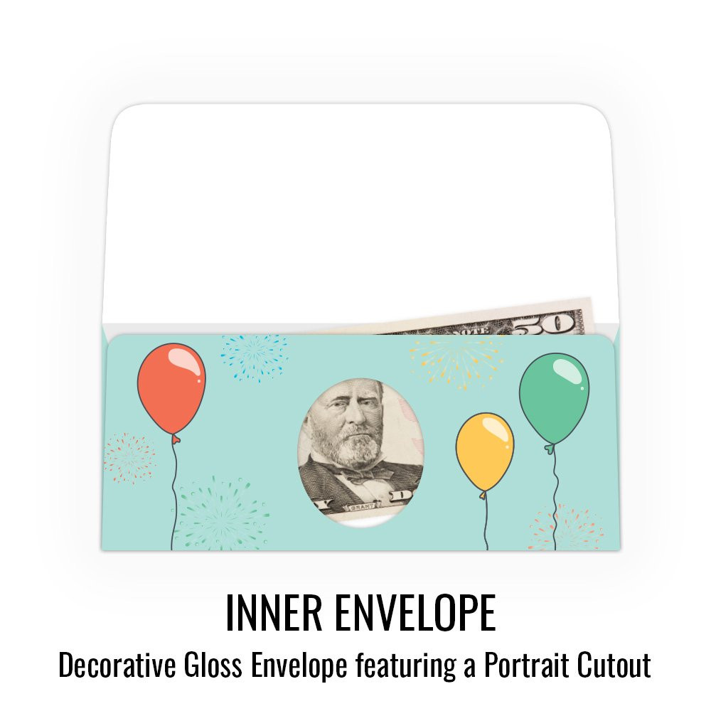 Currency Gift Envelope - Congrats Party - Full Color Design - Ready-to-Ship inner