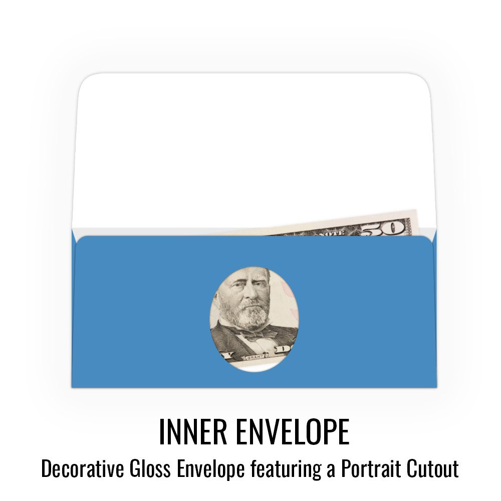 Currency Gift Envelope - Hello Winter Birds - Full Color Design - Ready-to-Ship inner