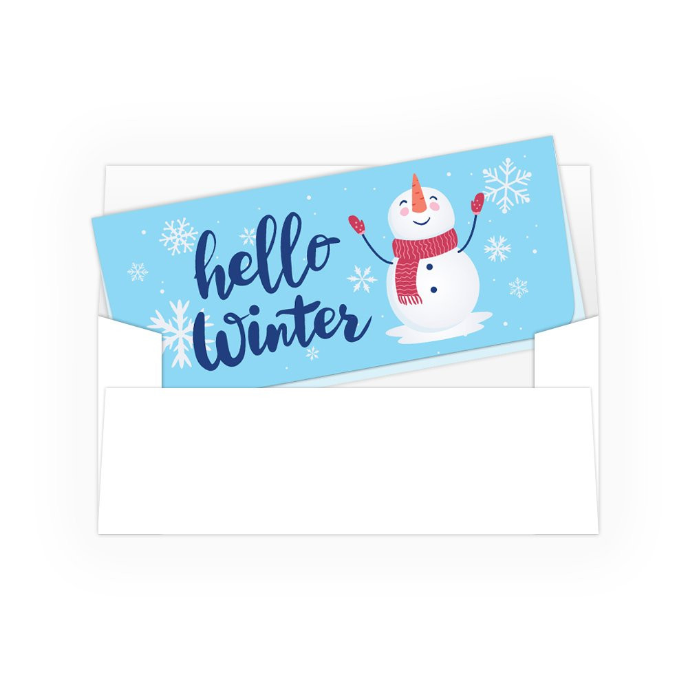 Currency Gift Envelope - Hello Winter Snowman - Full Color Design - Ready-to-Ship hero