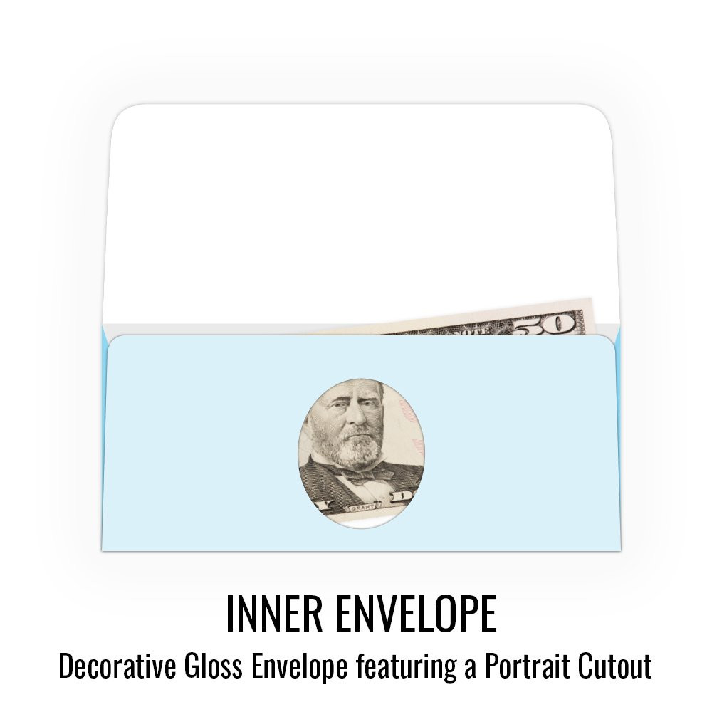 Currency Gift Envelope - Hello Winter Snowman - Full Color Design - Ready-to-Ship inner