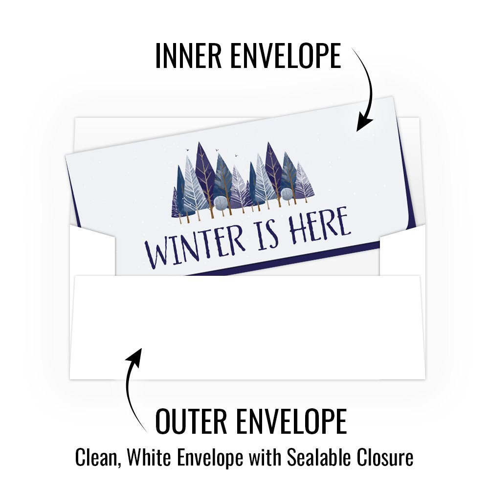 Currency Gift Envelope - Winter is Here - Full Color Design - Ready-to-Ship inner and outer