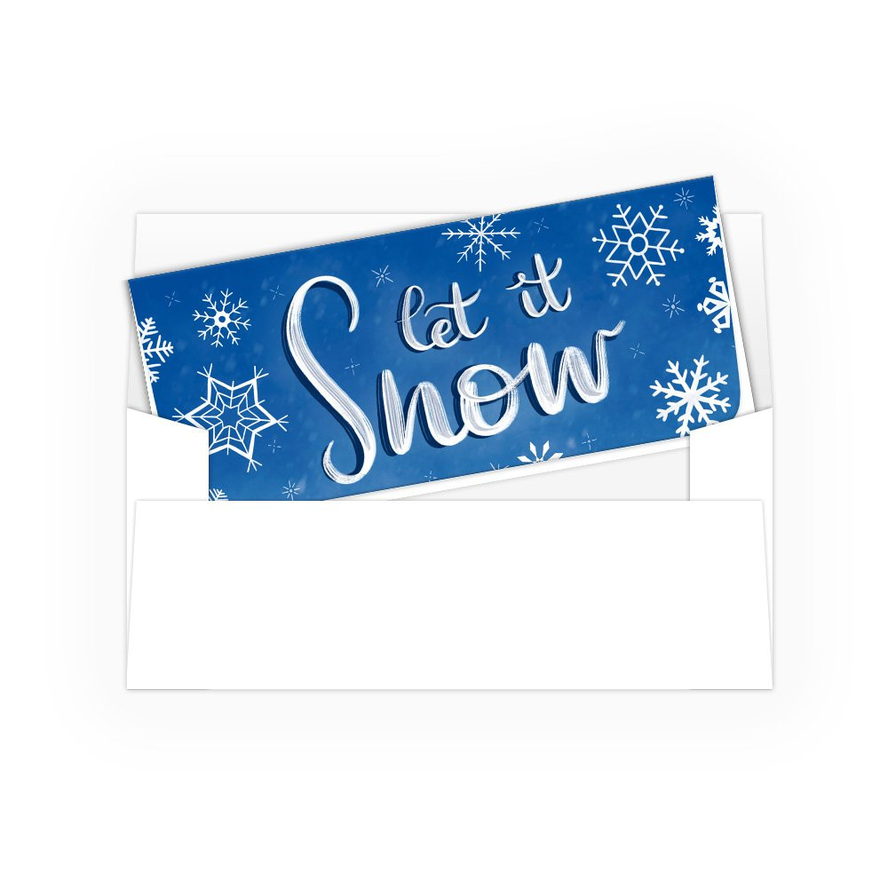 Holiday Currency Envelopes - Let it Snow Freehand- 250 inners/250 outers
