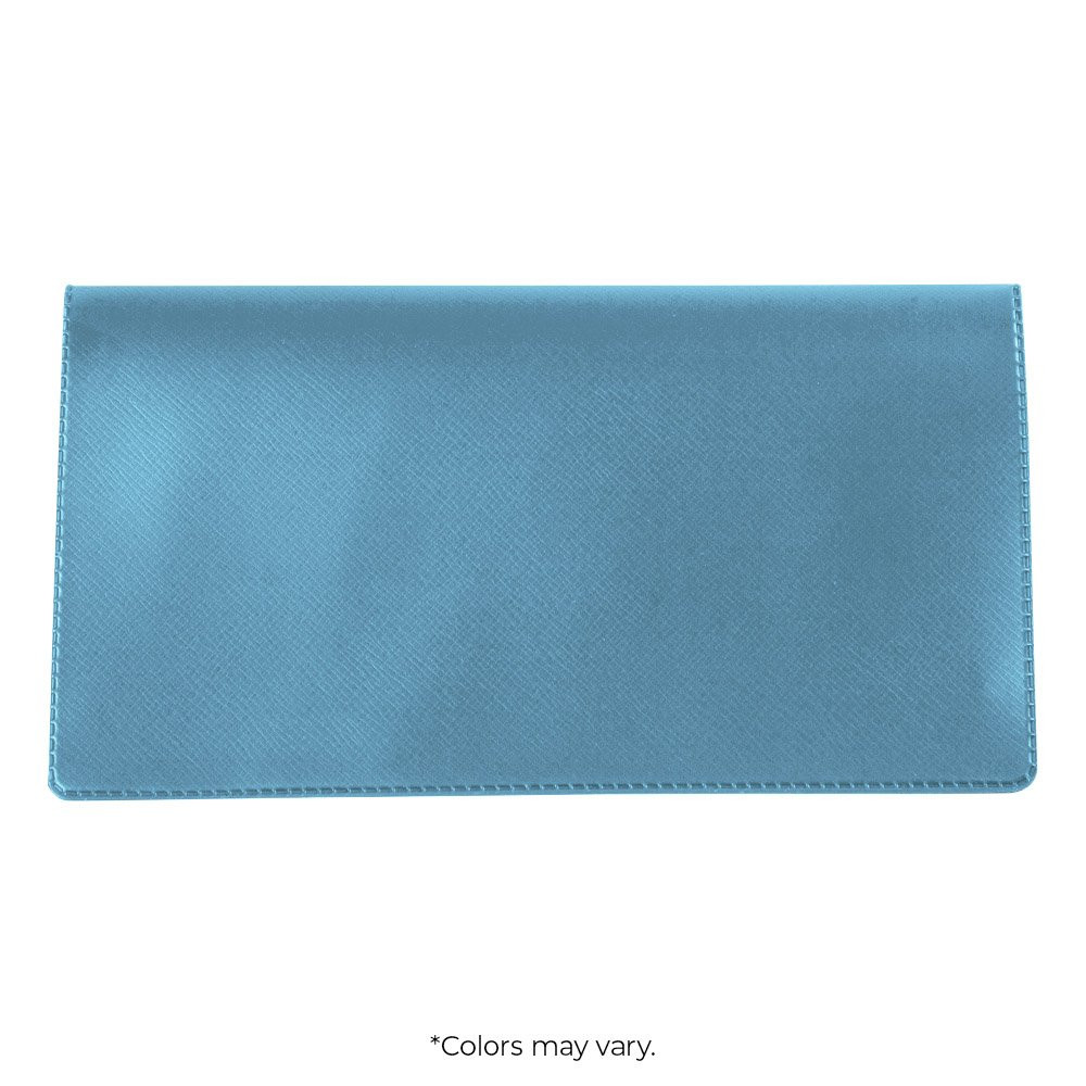 Standard vinyl checkbook cover - azure blue 